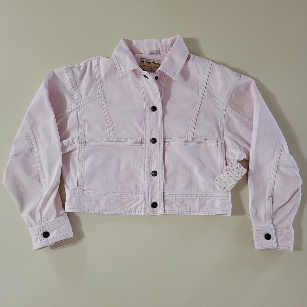 Free People Star Crossed Sorbet Denim Cropped Jacket - Picture 5 of 16